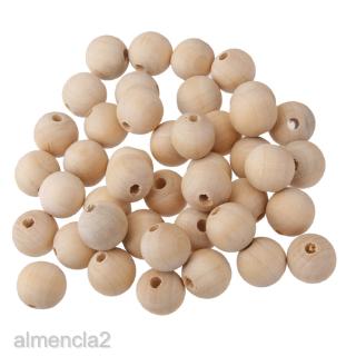 50pcs Natural Unpainted Round Wooden Loose Wood Beads DIY Jewelry Making 6mm