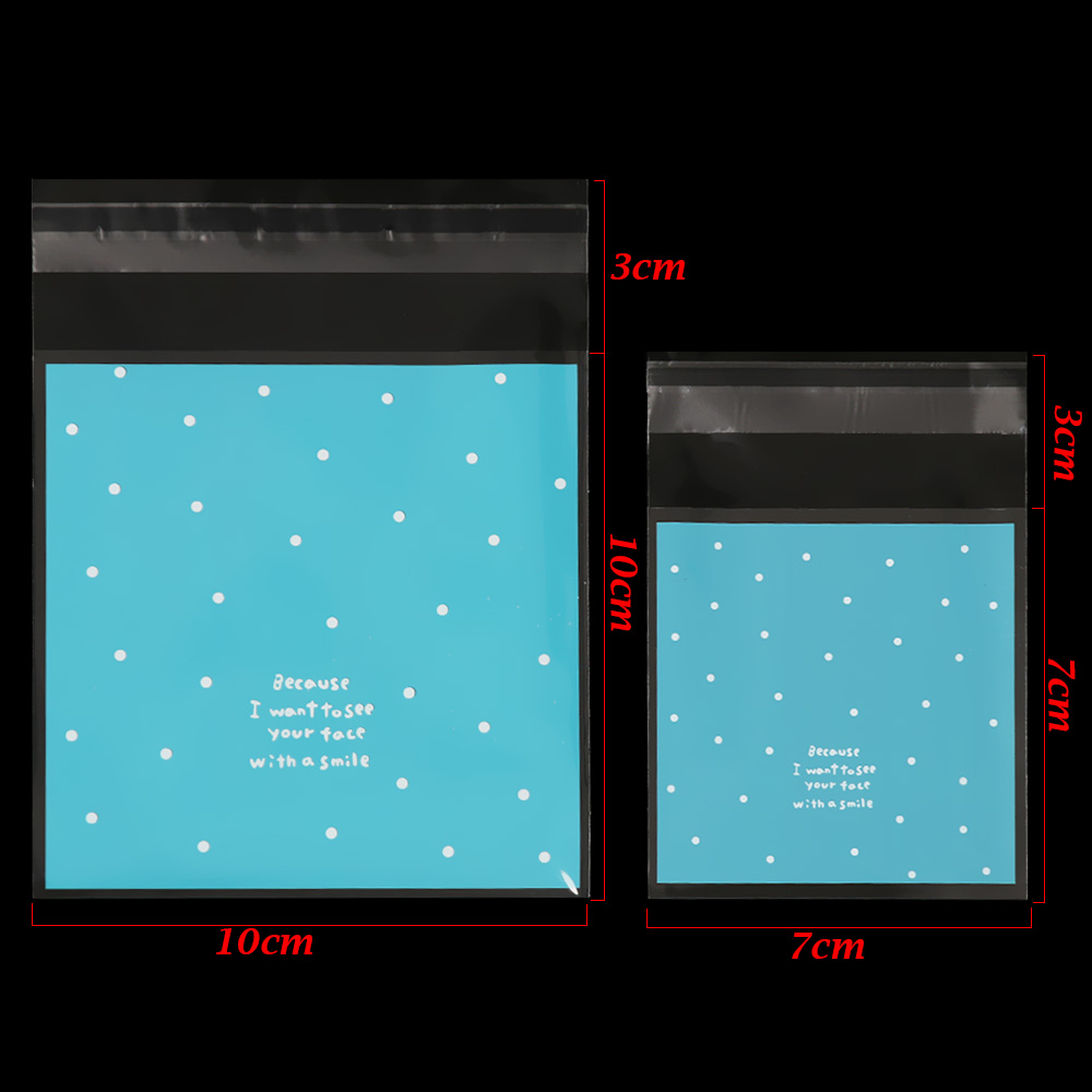 Bộ 100 Túi Đựng Bánh Quy Họa Tiết Chấm Bi Cho Tiệc Cưới/ Năm Mới