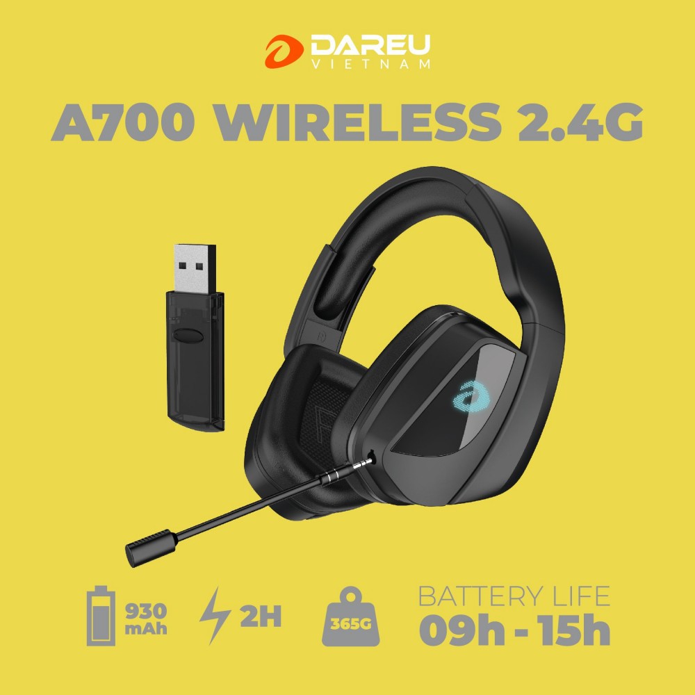 Tai nghe không dây DAREU A700 WIRELESS 2.4G ( Dùng cho PC/Laptop) | BigBuy360 - bigbuy360.vn