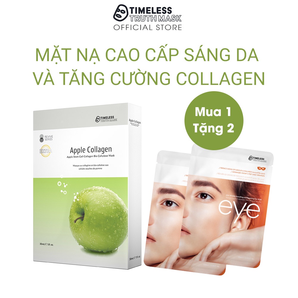 Mặt Nạ Cao Cấp Sáng Da và Tăng Cường Collagen TIMELESS TRUTH MASK Tặng 2 Mặt Nạ Mắt Chống Nhăn Bio (30ml/miếng)