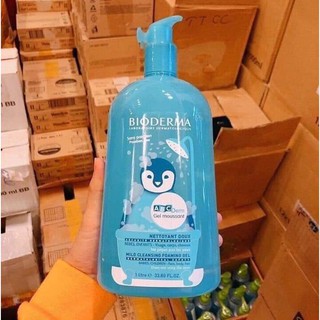 Sữa Tắm Gội Cho Bé Từ Sơ Sinh Bioderma Chim Cánh Cụt Pháp 1000ML  - CHUẨN AUTH BAO CHECK