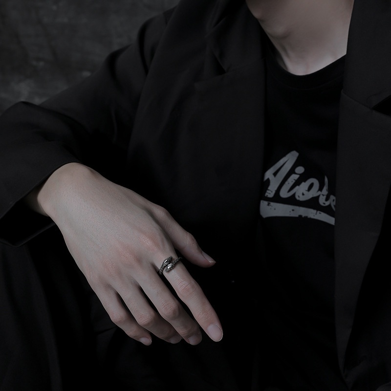 Nhẫn Hình Rắn Thời Trang hip hop punk Cổ Điển Dành Cho Nam Và Nữ