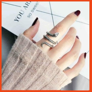 Nhẫn bạc nữ- nhẫn bạc cá tính hình rắn hot bạc đẹp