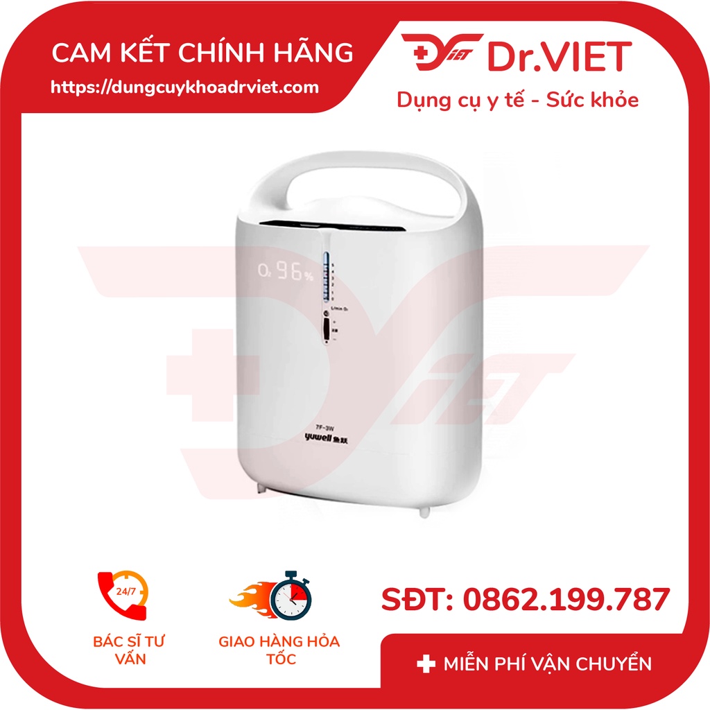 MÁY TẠO OXY YUWELL 7F-3NW HÀNG CHÍNH HÃNG CAO CẤP - THIẾT KẾ NHỎ GỌN, ĐẸP MẮT, CUNG CẤP NGUỒN OXY TINH KHIẾT - DRVIET