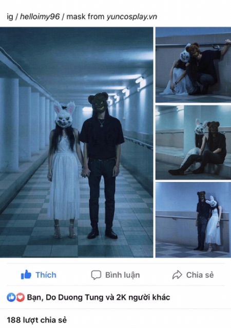 Mặt nạ gấu thỏ kinh dị hóa trang Halloween | BigBuy360 - bigbuy360.vn