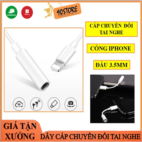 Cáp Chuyển Đổi Âm Thanh Tai Nghe 3.5mm Tiện Dụng Cáp âm thanh ĐT táo7 hỗ trợ phiên bản ios13