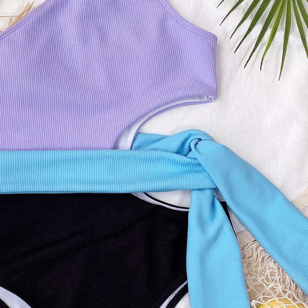 ONE PIECE Đồ Bơi Một Mảnh Lệch Vai Màu Tương Phản H306 | BigBuy360 - bigbuy360.vn