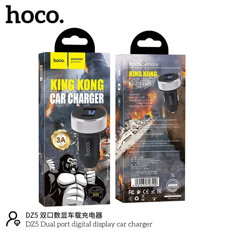 Tẩu sạc Hoco DZ5 2 cổng Hàng chính hãng Bảo hành 12 tháng