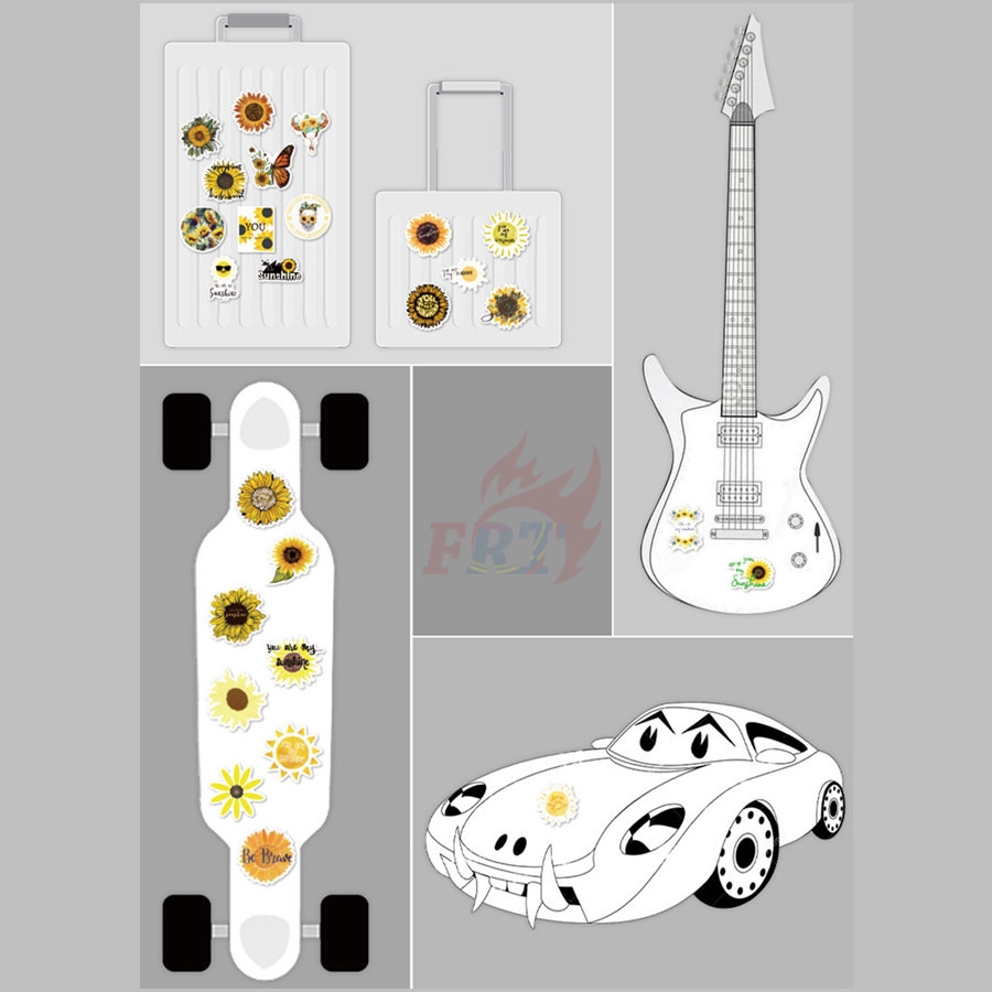 Bộ 50 miếng hình dán dán họa tiết hoa hướng dương You are my sunshine