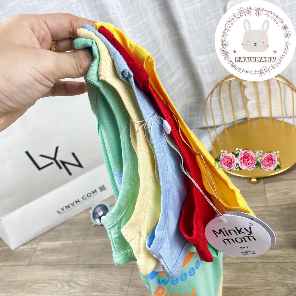Đồ Bộ MINKY MOM Chính Hãng Bé Trai Bé Gái Quần Alibaba Áo 3 Lỗ Thun Lạnh Hình Động Vật Trẻ Em 0 1 2 3 4 5 Tuổi -Favybaby