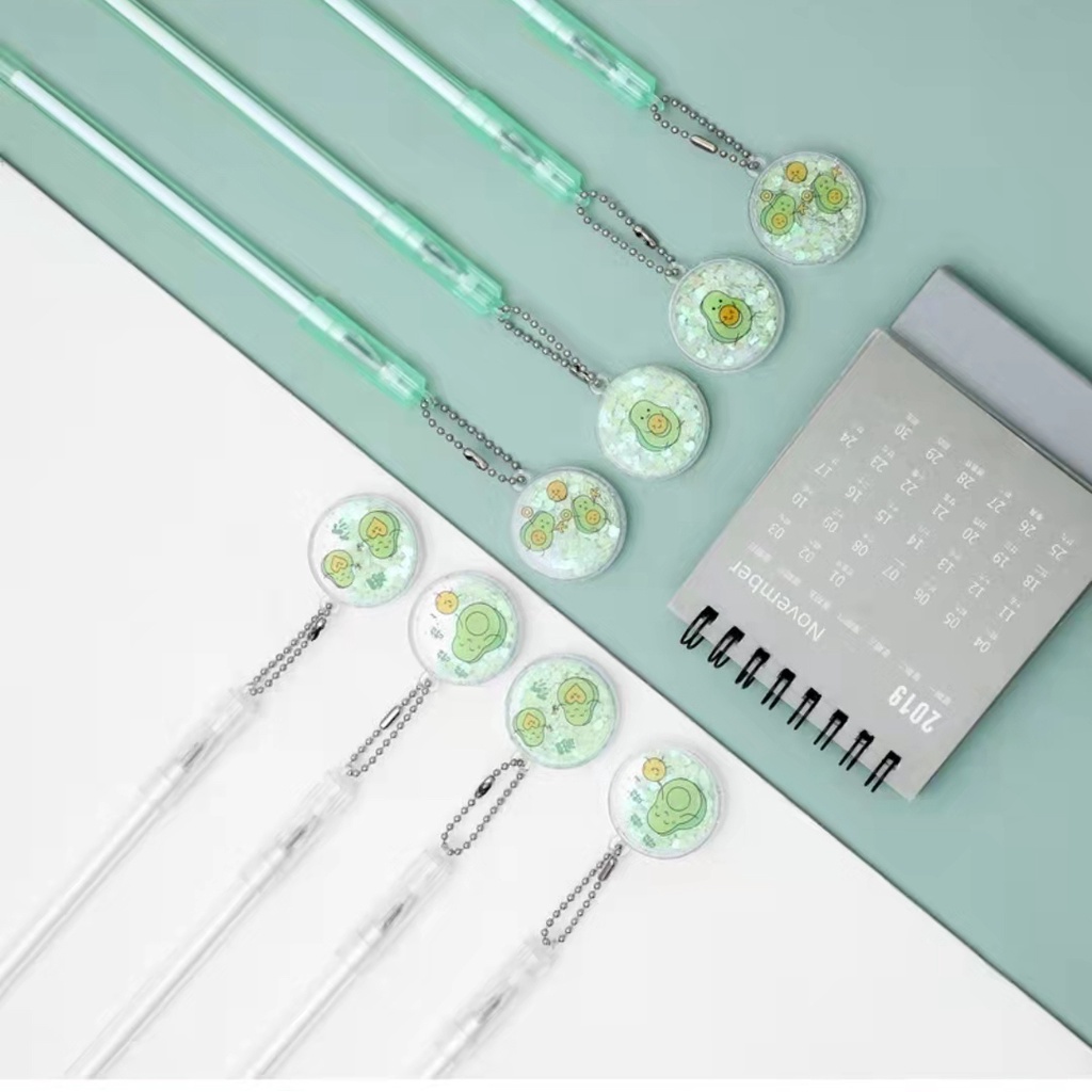 Set 12 Cây Bút Gel Tẩy Xóa Đươc nắp bút tòn ten dễ thương (mix nhiều mẫu)