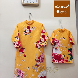 Set áo dài cách tân mẹ và bé