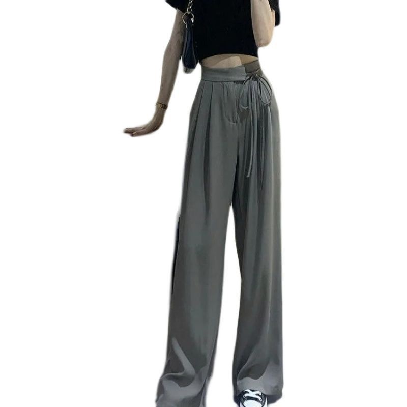 Quần Ống Rộng Thời Trang Thanh Lịch 185201 Quần Dài Ống Rộng Lưng Cao Cột Dây Thời Trang Trẻ Trung