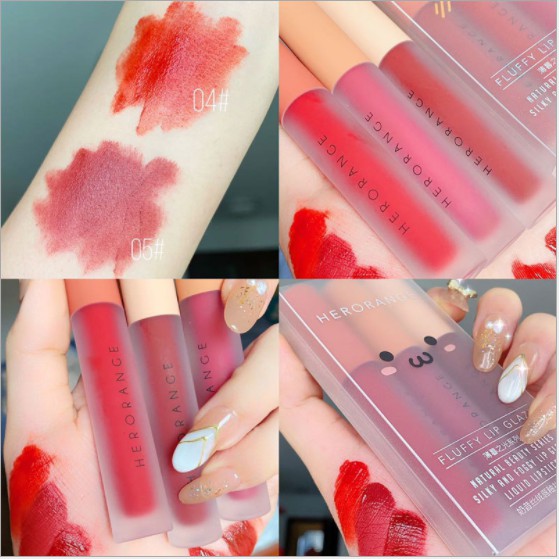 Set 3 Cây Son Kem Lì Herorange Fluffy Lip Glaze