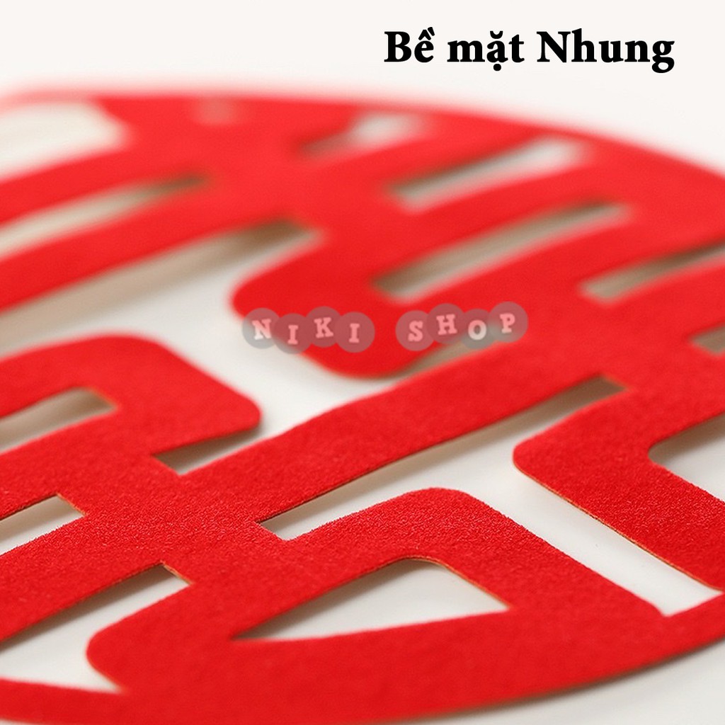 Decal chữ hỷ dán mâm quả đồ dùng trang trí cưới