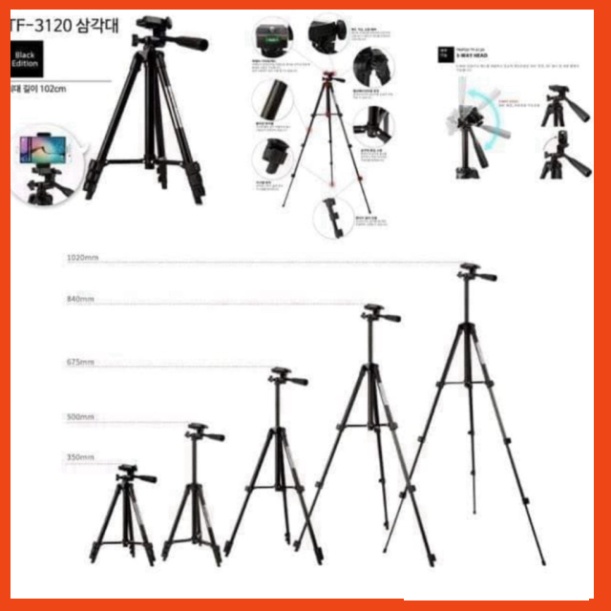 Gậy Chụp Ảnh 3 Chân livestream.Gậy Chụp Hình Tripod  3120, Loại Tốt (Cam Kết Chất Lượng).PKCH8886