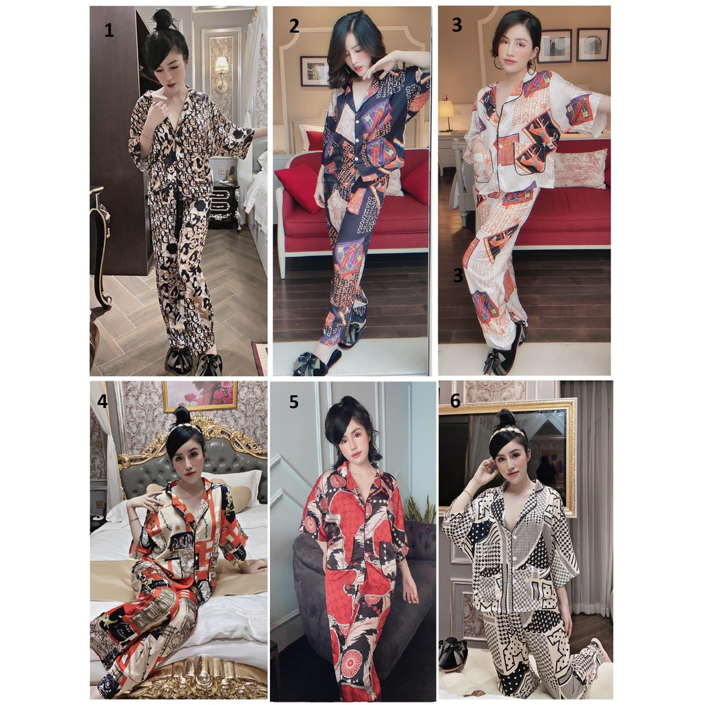 Đồ Bộ Lụa Latin - Tay Cánh Dơi Quần Dài