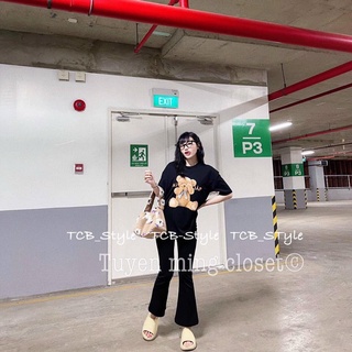 QUẦN zip cạp chun ống loe(kèm ảnh thật và video)