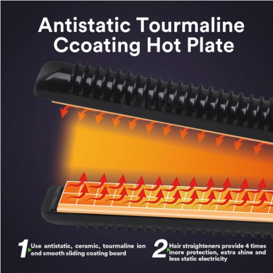 Máy Ép Tóc Có 5 Mức Chỉnh Nhiệt RD 718 chức năng: tạo, uốn, ép kiểu tóc - là thẳng tóc bảo hành 24 tháng