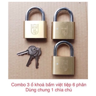 Combo 3 ổ khoá việt tiệp dùng chung 1 chìa chủ