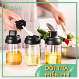 [RẺ VÔ ĐỊCH] LỌ ĐỰNG GIA VỊ THỦY TINH KÈM MUỐNG, THÌA - NẮP VẶN THÔNG MINH