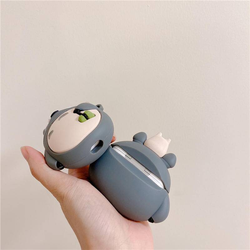 Vỏ Bảo Vệ Hộp Sạc Tai Nghe Airpod 1 2 Pro Bằng Silicon Mềm Hình Hoạt Hình Totoro 3D Dễ Thương