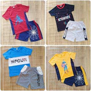 Bộ bé trai tay ngắn quần đùi size đại thun cotton xuất