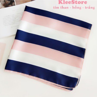 KHĂN LỤA VUÔNG SATIN KẺ 50x50 cm