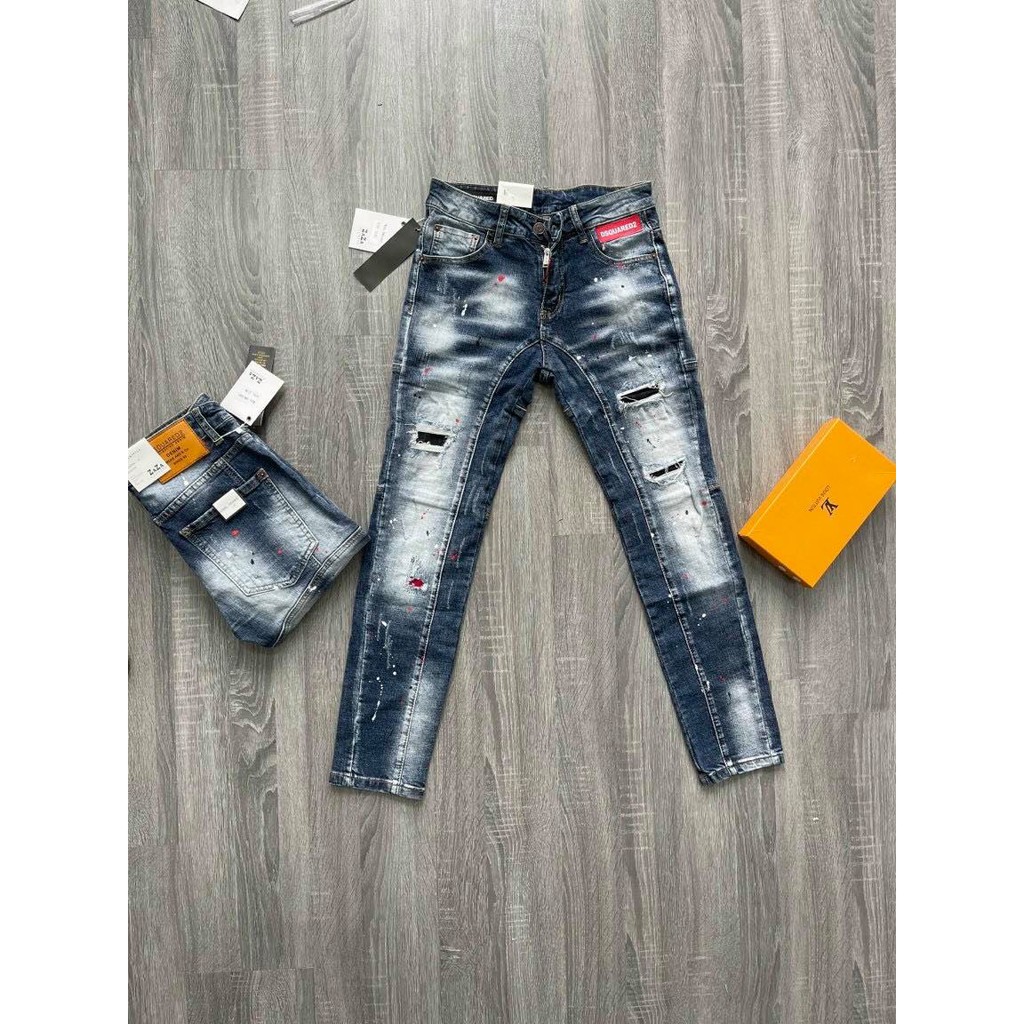Quần Jean nam 21QJ09-004 Rách Xước Cá Tính Mẫu Mới thiết kế trẻ trung và năng động