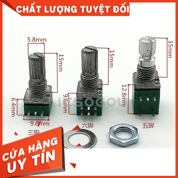 Chiết áp công tắc đơn RV097NS màu xanh