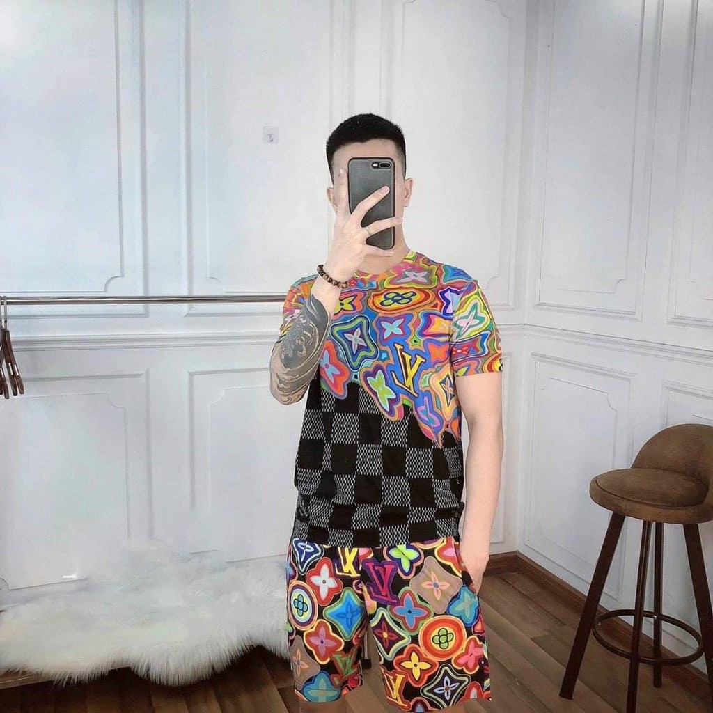 [ FREE SHIP ] [ FREE SHIP ] Bộ Thun Hè Lv Loang Hoa Chữ 7 Màu cực HOT | BigBuy360 - bigbuy360.vn