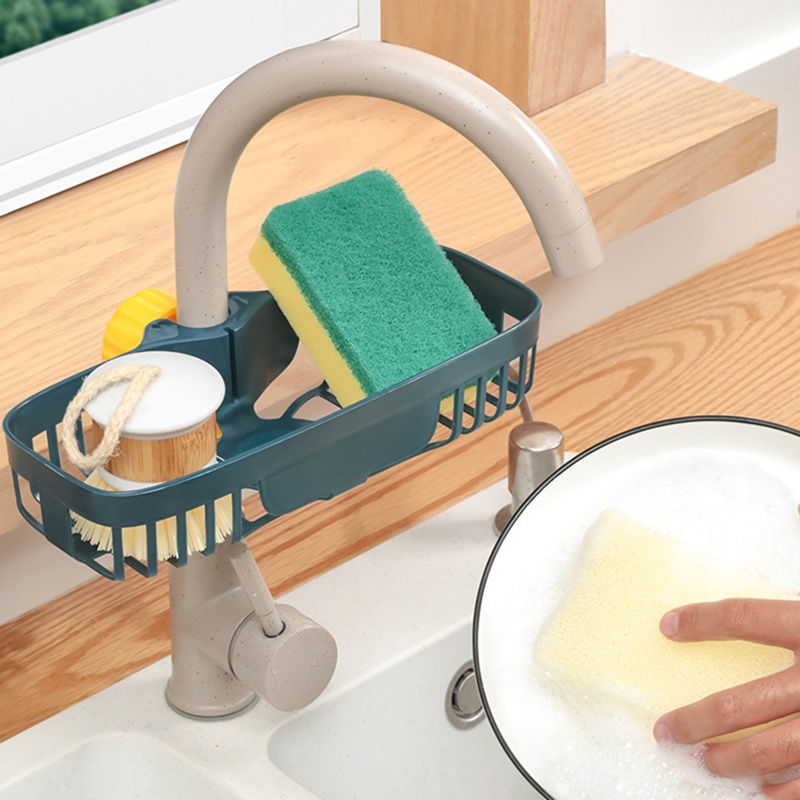 Giá Đỡ Bọt Biển Rửa Chén / Xà Phòng Gắn Vòi Nước Hình Tròn Tiện Dụng Cho Phòng Tắm / Nhà Bếp
