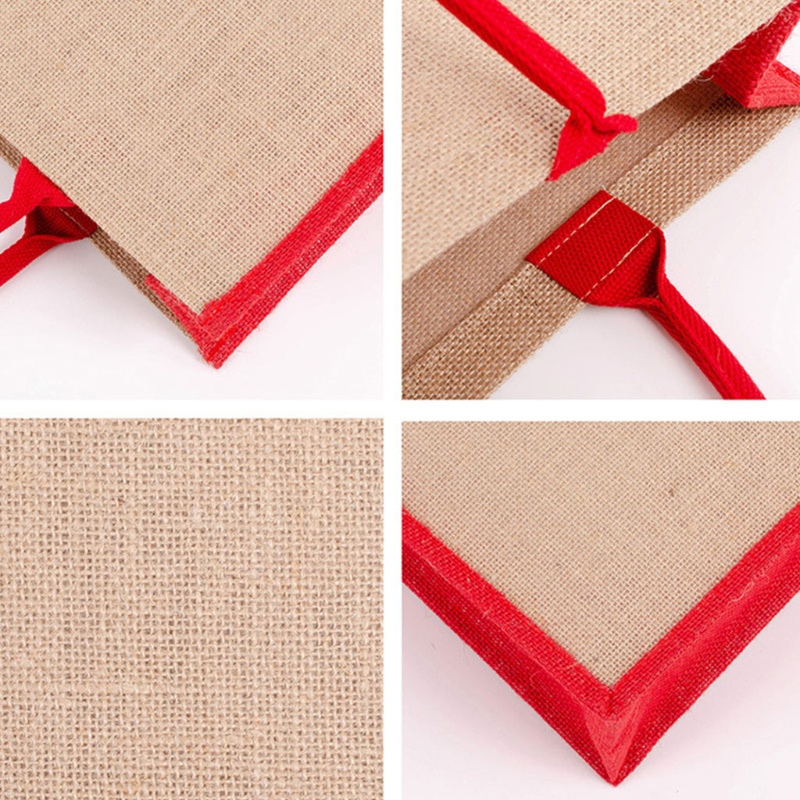 Túi Tote Vải Bố Phối Sợi Đay Cotton Mềm Có Tay Cầm Có Thể Tái Sử Dụng