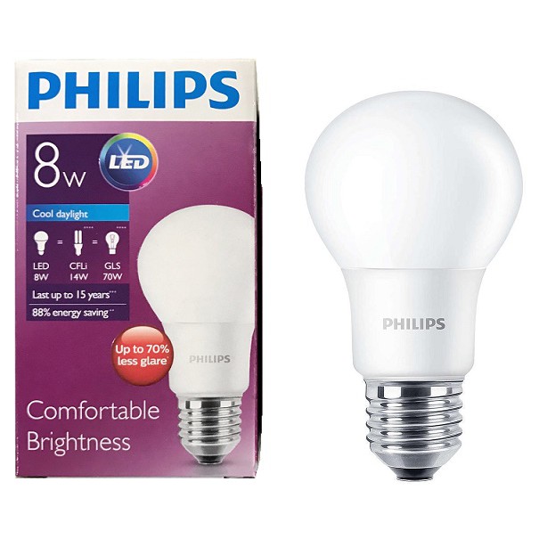 Bóng đèn Led Philips 8W Ledbulb E27 6500K 230V A60 (Ánh sáng trắng ...