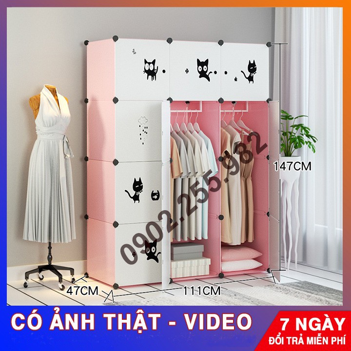 [SIÊU HOT] TỦ NHỰA LẮP GHÉP 12Ô  ĐỂ ĐỒ CHO BÉ ĐA NĂNG THÔNG MINHSÂU 47CM, TẶNG KÈM MÓC CÀI SƯỜN