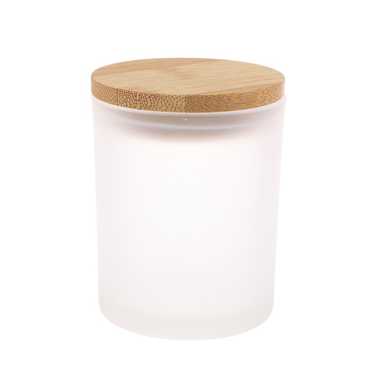 Cốc Thủy Tinh Đựng Nến Có Nắp Gỗ Tre Dung Tích 200ml