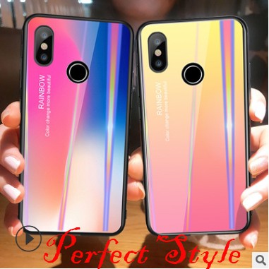 Ốp lưng xiaomi mi 8 / xiaomi mi 8 se mặt lưng bóng cầu vồng 7 mầu