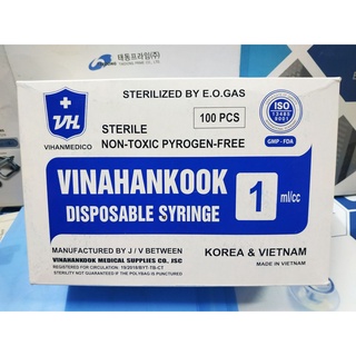 Lẻ bơm kim tiêm sử dụng 1 lần vinahankook 1cc, 3cc, 5cc, 10cc , 20cc