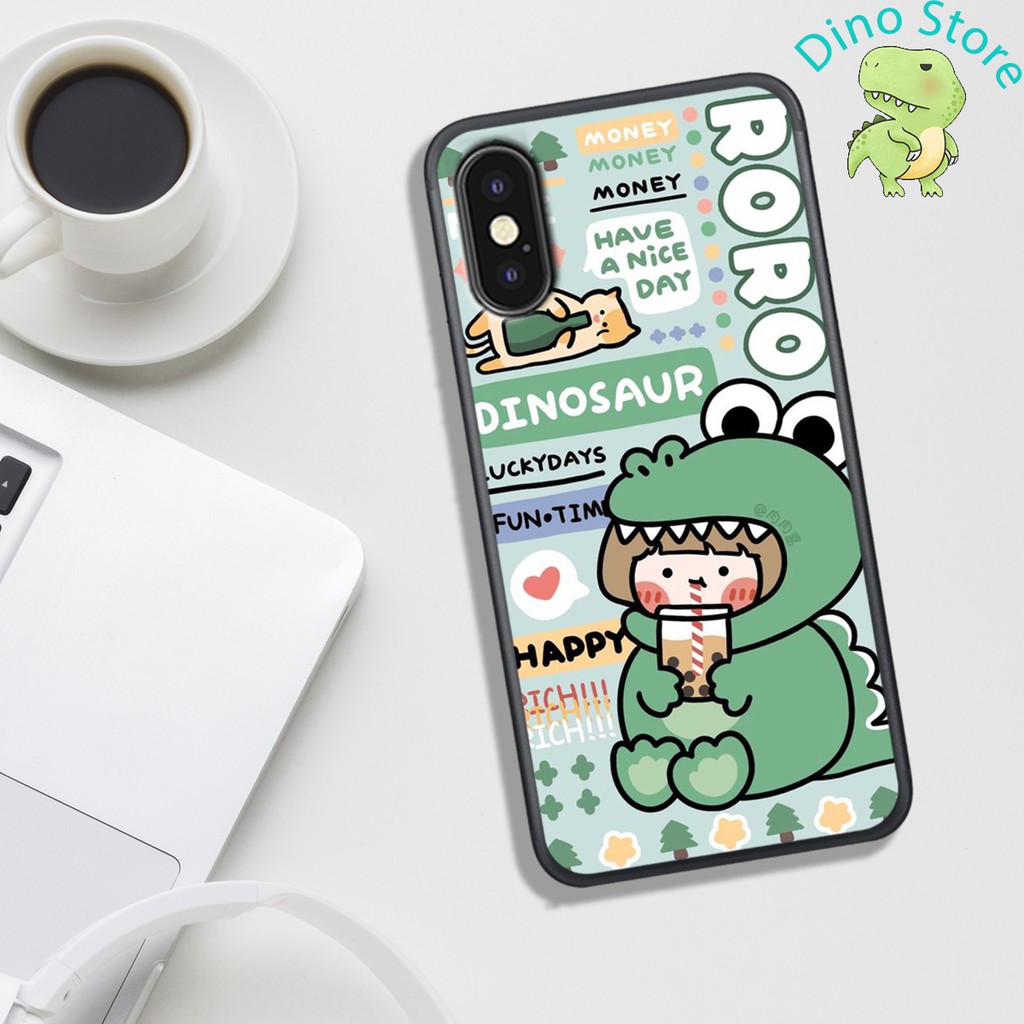 ỐP LƯNG IP X/XSMAX/XR ,  IN HÌNH KHỦNG LONG NGỘ NGHĨNH VÀ CUTE