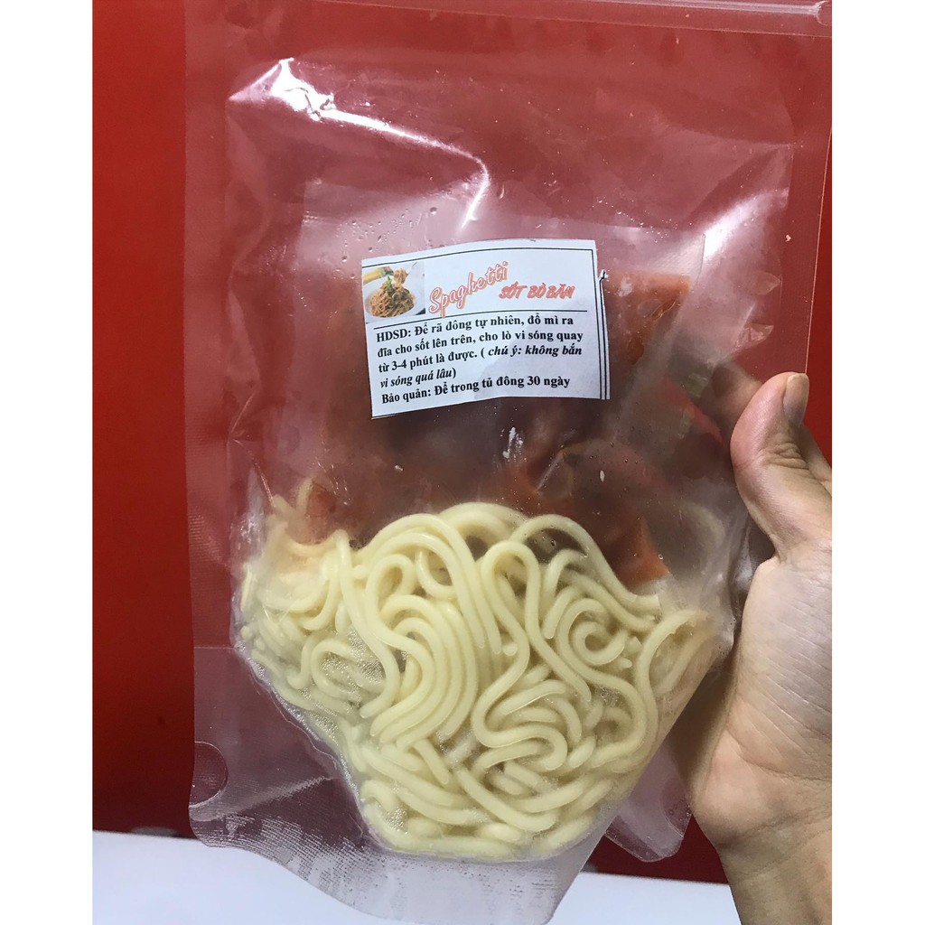 Set mỳ ý spaghetti mini sốt bò băm làm sẵn tiện lợi cho bữa sáng ăn liền
