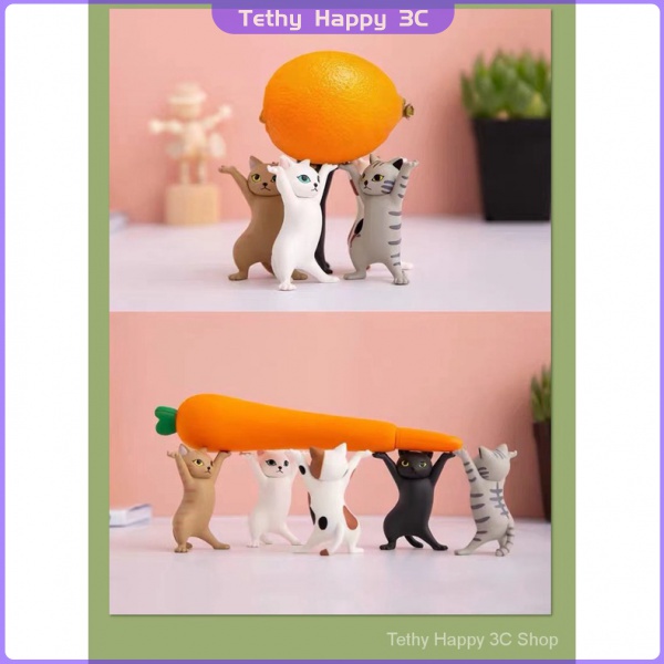 Set 5 Giá Đỡ Tai Nghe Bluetooth Hình Mèo Dễ Thương Trang Trí Bàn Làm Việc Cho AirPods 1/2/Pro