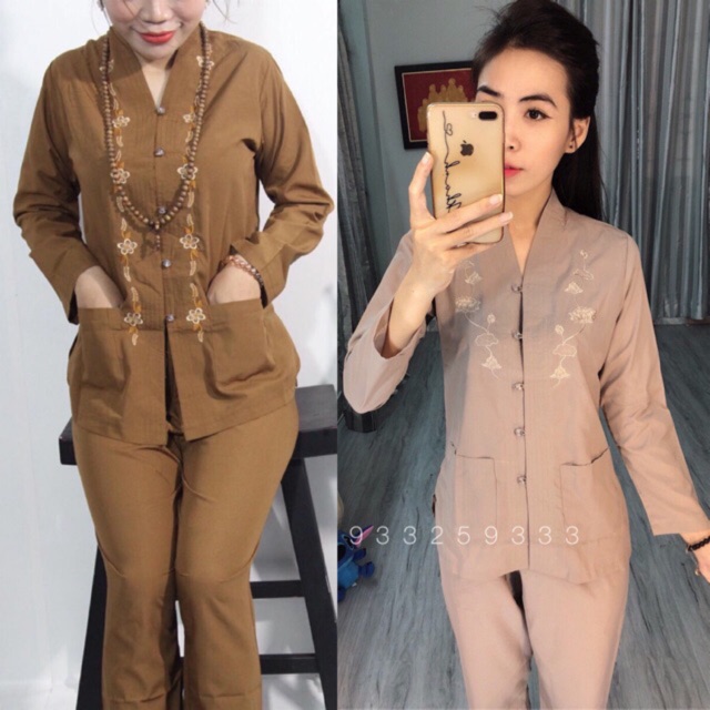 Đồ Lam Đi Chùa # Bà Lai 2 Túi Áo# Đồ Bộ # Quần Áo Nữ