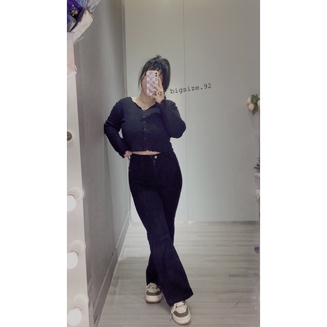 Quần jeans ống loe bigsize 60-90kg co giãn