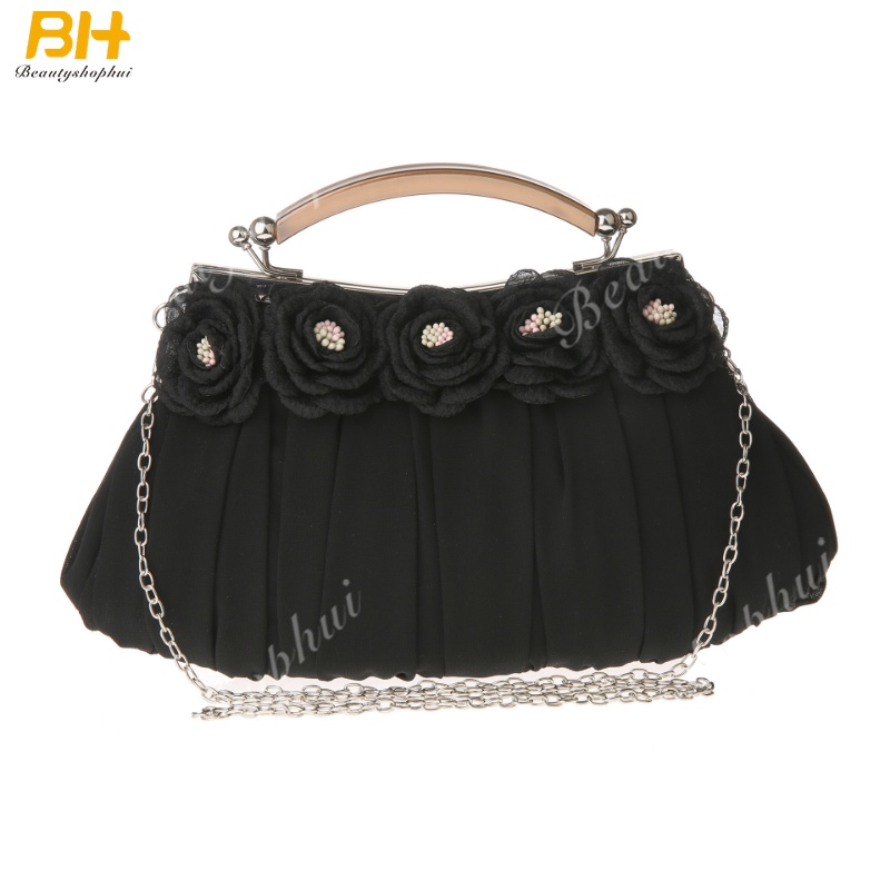 Túi Xách Vải Chiffon Họa Tiết Hoa Thời Trang Dự Tiệc Mới Cho Nữ