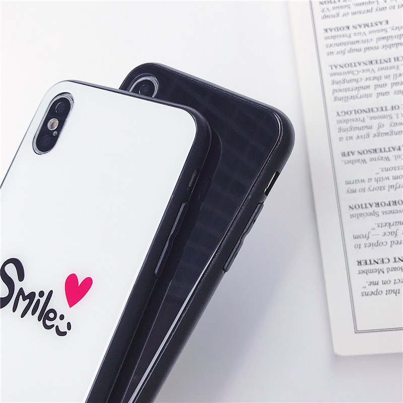ốp tráng gương iphone chữ SMILE ốp lưng kính cho iphone 6 đến 11 promax đã có thêm SE2020 13 pro max 12 promax k183