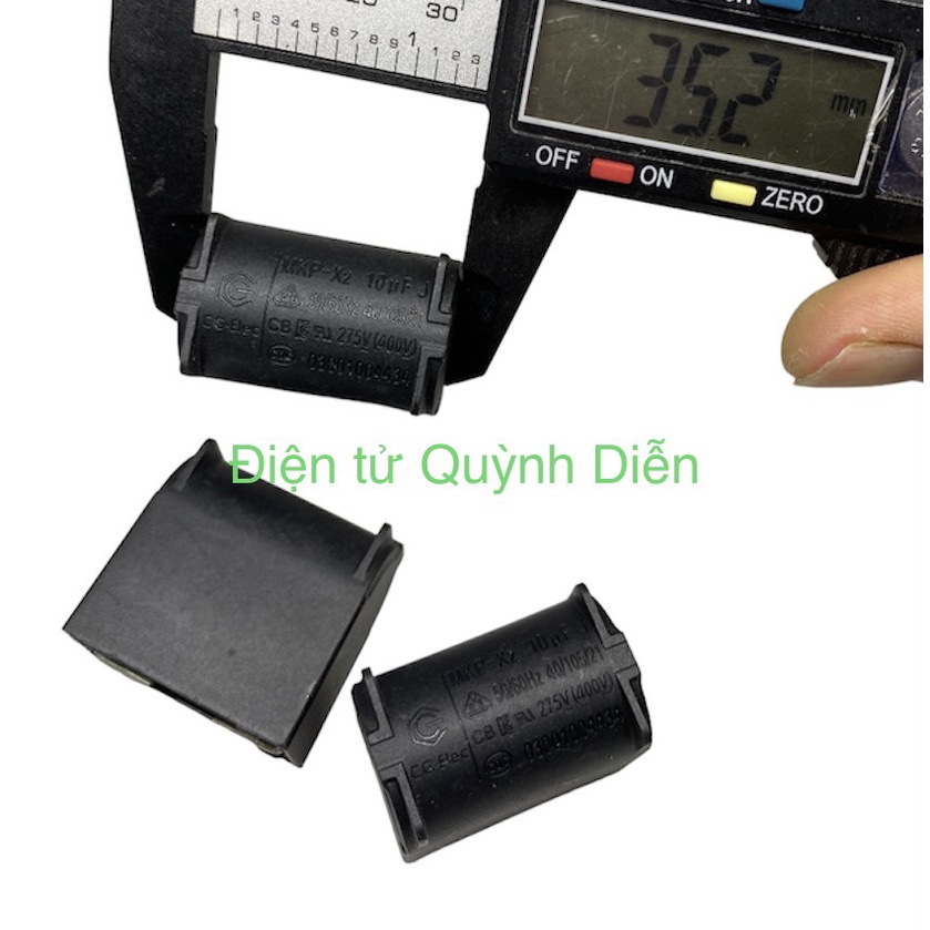 Tụ bếp từ 10uF 275VAC 400VDC đứng, nằm xát lớn - linh kiện điện tử QUỲNH DIỄN