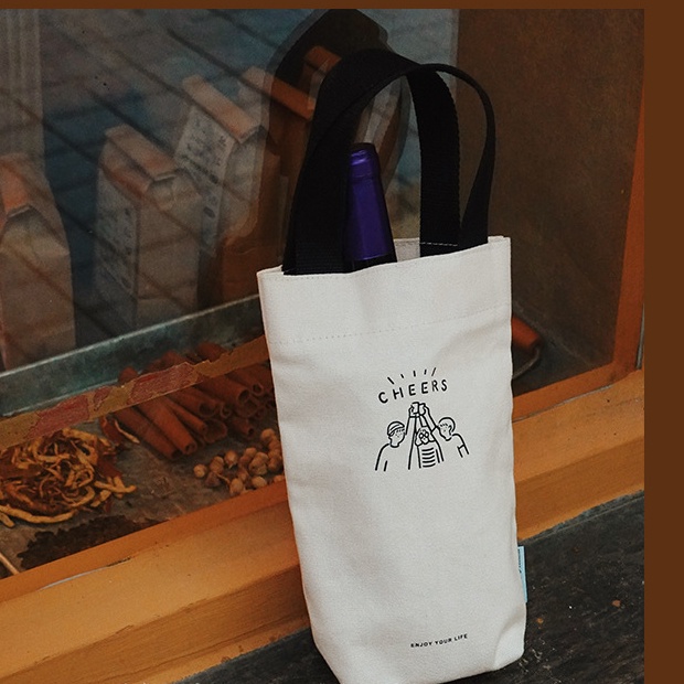 Túi vải canvas đựng ly nước cỡ nhỏ thân thiện với môi trường