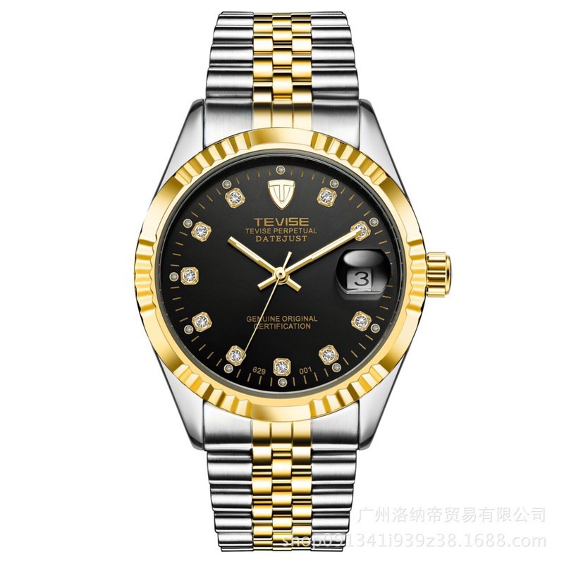 Đồng hồ nam automatic máy tốt hiệu tevise chạy 1 lịch ngày (tặng kèm hộp và phụ kiện thâu dây)