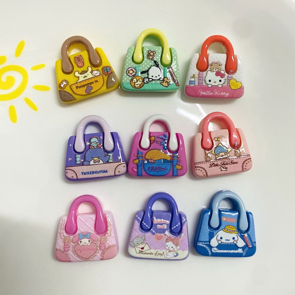 Charm (C437) slime/Trang Trí [Ko Keo &amp; Nút] Túi Xách Hình Họa Tiết Hoạt Hình Dễ Thương (2.1x2.2cm) - 1 charm