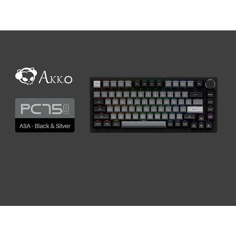 Bàn phím cơ AKKO PC75B Plus Year of Tiger / Black Silver / Blue on White (Bluetooth 5.0 / Wireless 2.4Ghz / Hotswap /RGB